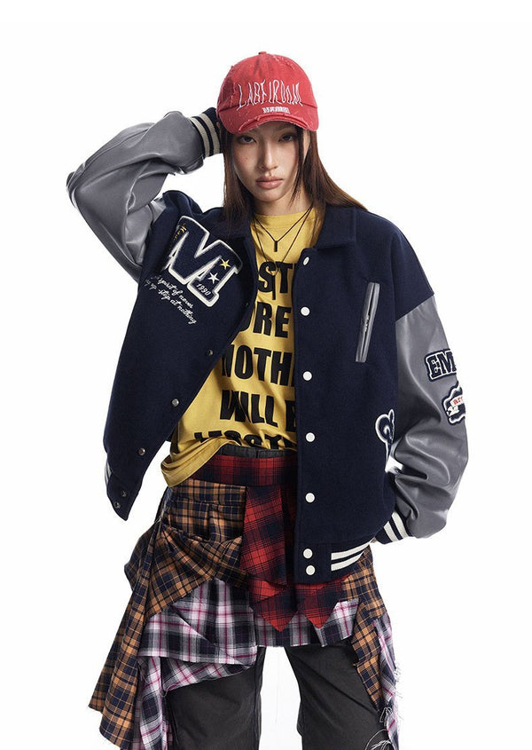 Patchwork Varsity Jacket