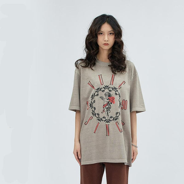 Y2k Peace Flower Printed T-shirt