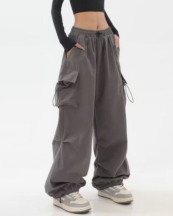 Femme - Pantalon cargo baggy en coton biologique Beige Robe
