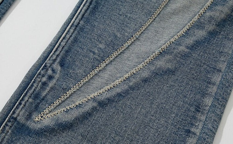 Flame Embroidery Denim Jeans – DAXUEN