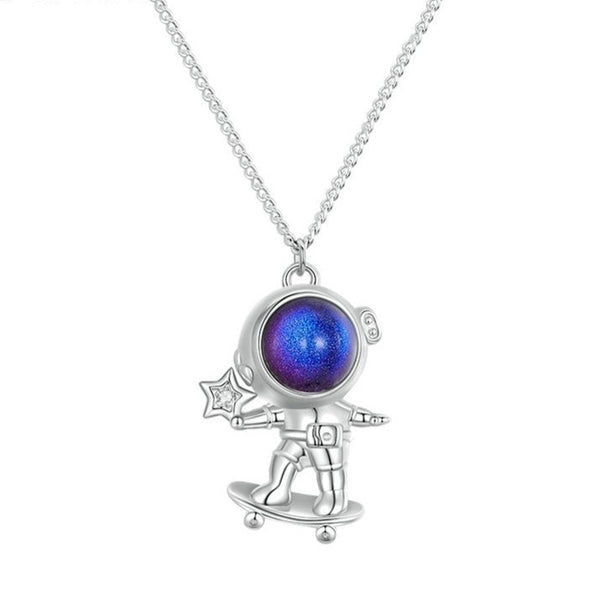 Astronaut 925 Sterling Silver Pendant Necklace