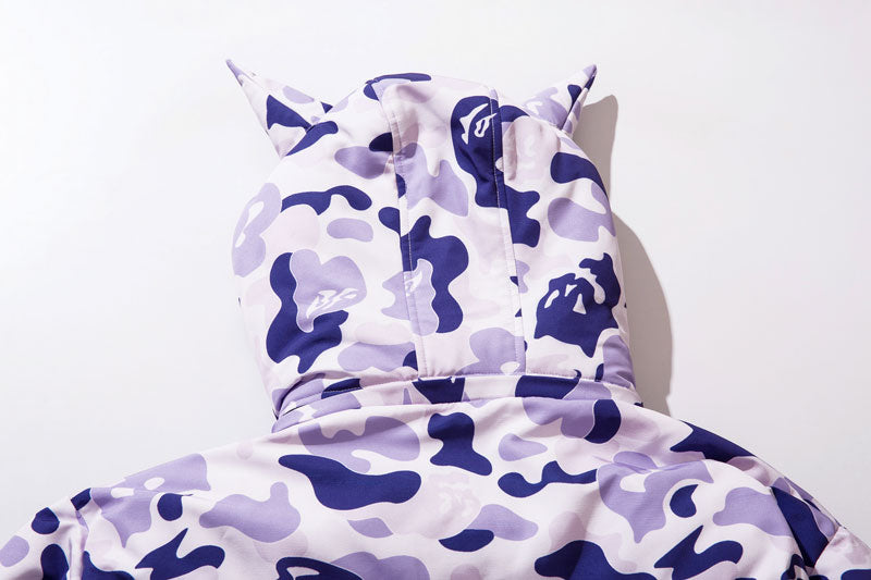 Harajuku Streetwear Camo Devil Puffer Jacket Purple / Asian S (Size Up 2 Sizes for US/EU Sizing)